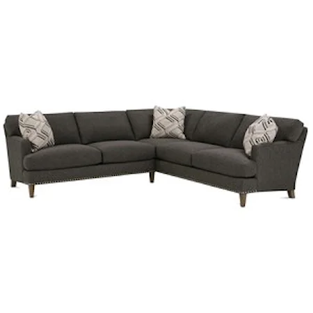 Contemporary 4 Seat Sectional with Nailhead Trim